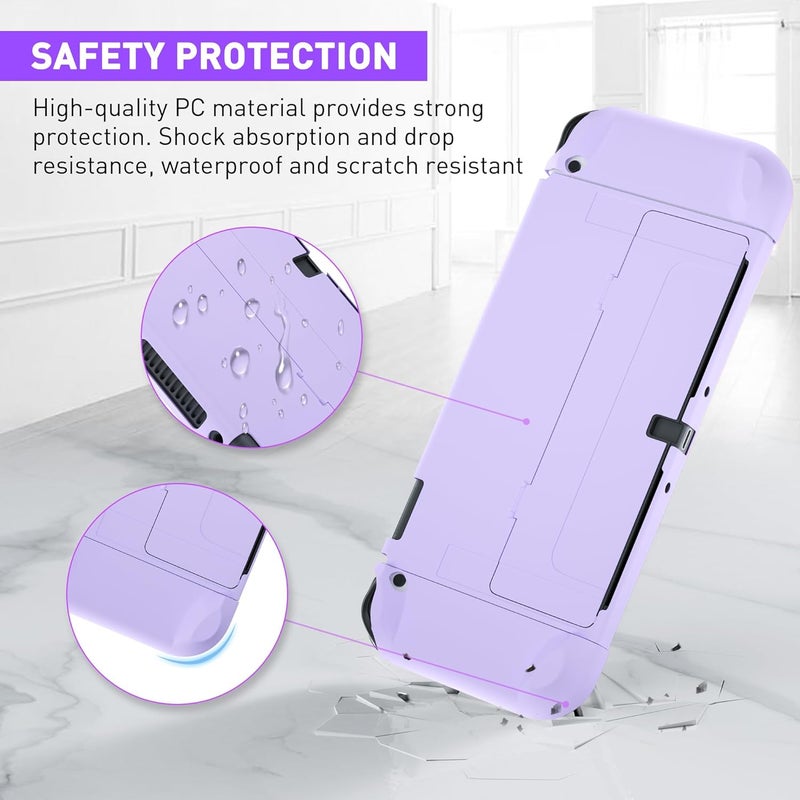 FANPL [Improved Version] Dockable Case for Nintendo Switch OLED 2021, Protective Case Cover for Switch OLED and Joy Con Controller - Strong and Durable, Not Easy to Fall Off (Purple) - Image 2